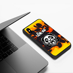 Чехол iPhone XS Max матовый Blink 182 рок панда и огонь, цвет: 3D-черный — фото 2
