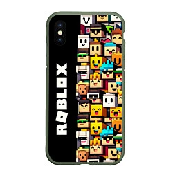 Чехол iPhone XS Max матовый Roblox - game, цвет: 3D-темно-зеленый