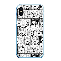 Чехол iPhone XS Max матовый Ahegao pattern