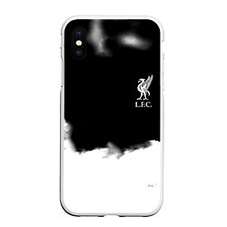 Чехол iPhone XS Max матовый Liverpool текстура, цвет: 3D-белый