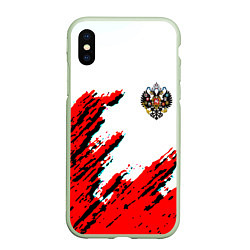 Чехол iPhone XS Max матовый Россия герб империя, цвет: 3D-салатовый