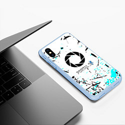 Чехол iPhone XS Max матовый Portal краски, цвет: 3D-голубой — фото 2