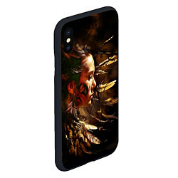 Чехол iPhone XS Max матовый Североамериканская индианка, цвет: 3D-черный — фото 2