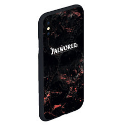 Чехол iPhone XS Max матовый Palworld dark logo, цвет: 3D-черный — фото 2