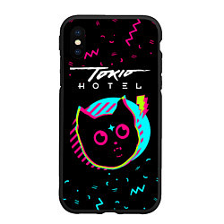 Чехол iPhone XS Max матовый Tokio Hotel - rock star cat, цвет: 3D-черный