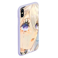 Чехол iPhone XS Max матовый Genshin Impact Furina cry tears, цвет: 3D-светло-сиреневый — фото 2