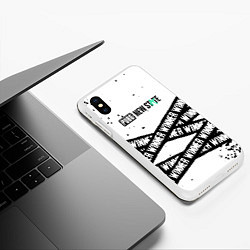 Чехол iPhone XS Max матовый Pubg текстура полосы, цвет: 3D-белый — фото 2