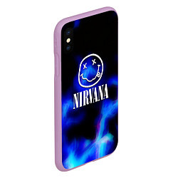 Чехол iPhone XS Max матовый Nirvana flame ghost steel, цвет: 3D-сиреневый — фото 2