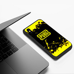 Чехол iPhone XS Max матовый Пабг жёлтые краски геймер, цвет: 3D-черный — фото 2