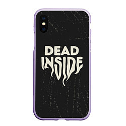 Чехол iPhone XS Max матовый Dead inside арт, цвет: 3D-светло-сиреневый