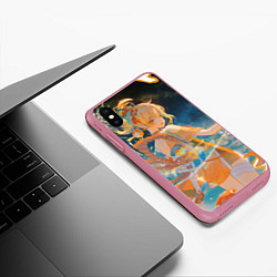 Чехол iPhone XS Max матовый Genshin Impact Ёимия smile, цвет: 3D-малиновый — фото 2