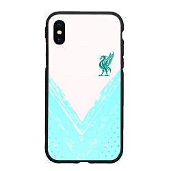 Чехол iPhone XS Max матовый Liverpool logo texture fc, цвет: 3D-черный