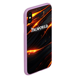 Чехол iPhone XS Max матовый Palworld логотип янтарные волны, цвет: 3D-сиреневый — фото 2