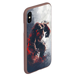 Чехол iPhone XS Max матовый Angry bear, цвет: 3D-коричневый — фото 2