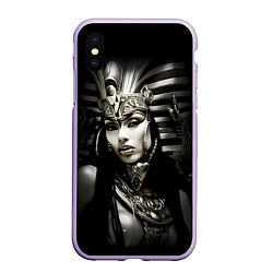 Чехол iPhone XS Max матовый Клеопатра египетская царица, цвет: 3D-светло-сиреневый