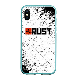 Чехол iPhone XS Max матовый RUST брызги красок, цвет: 3D-мятный