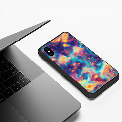 Чехол iPhone XS Max матовый Космические яркие узоры, цвет: 3D-черный — фото 2