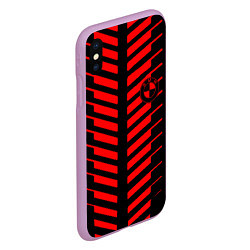 Чехол iPhone XS Max матовый BMW geometry sport red strupes, цвет: 3D-сиреневый — фото 2