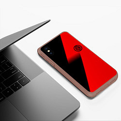 Чехол iPhone XS Max матовый Inter geometry red sport, цвет: 3D-коричневый — фото 2
