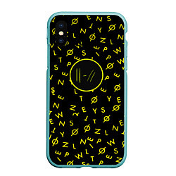 Чехол iPhone XS Max матовый Twenty one pilots pattern rock yellow