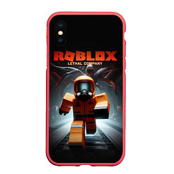 Чехол iPhone XS Max матовый Lethal company Roblox, цвет: 3D-красный