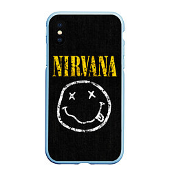 Чехол iPhone XS Max матовый Джинсовка с nirvana