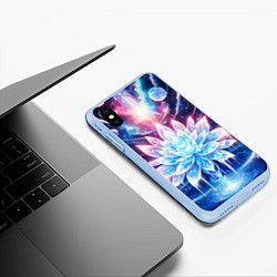 Чехол iPhone XS Max матовый Космический цветок из льда - эзотерический лотос, цвет: 3D-голубой — фото 2