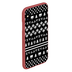 Чехол iPhone XS Max матовый Ведьмак текстура гейм, цвет: 3D-красный — фото 2