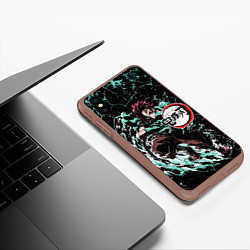 Чехол iPhone XS Max матовый Тандзиро Камадо - Клинок, рассекающий демонов, цвет: 3D-коричневый — фото 2