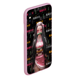 Чехол iPhone XS Max матовый Nezuko Kamado - Клинок, рассекающий демонов, цвет: 3D-розовый — фото 2