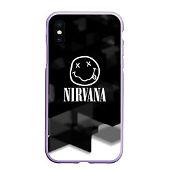 Чехол iPhone XS Max матовый Nirvana текстура рок