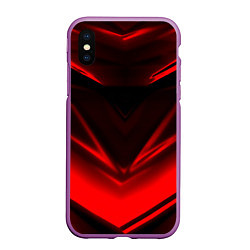 Чехол iPhone XS Max матовый Geometry stripes line, цвет: 3D-фиолетовый