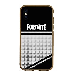 Чехол iPhone XS Max матовый Fortnite geometry sport, цвет: 3D-коричневый