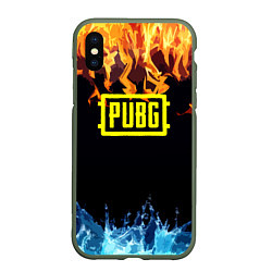 Чехол iPhone XS Max матовый PUBG online битва огня и льда