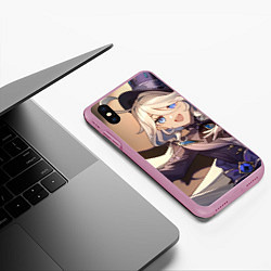 Чехол iPhone XS Max матовый Genshin Impact Furina happy smile, цвет: 3D-розовый — фото 2