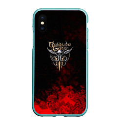 Чехол iPhone XS Max матовый Baldurs Gate краски текстура, цвет: 3D-мятный