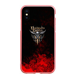 Чехол iPhone XS Max матовый Baldurs Gate краски текстура