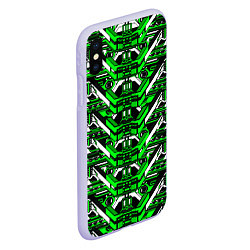 Чехол iPhone XS Max матовый Зелёно-белая техно броня, цвет: 3D-светло-сиреневый — фото 2