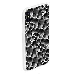 Чехол iPhone XS Max матовый Металл - текстура, цвет: 3D-белый — фото 2
