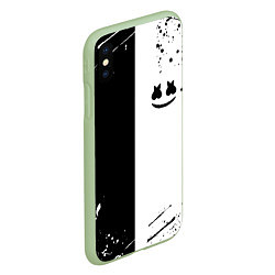 Чехол iPhone XS Max матовый Marshmello краски музыка, цвет: 3D-салатовый — фото 2