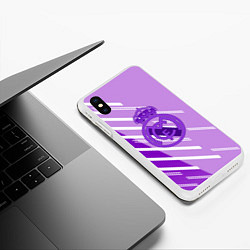 Чехол iPhone XS Max матовый Real Madrid текстура фк, цвет: 3D-белый — фото 2