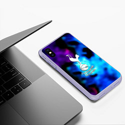 Чехол iPhone XS Max матовый Тоттенхэм фк неоновый огонь, цвет: 3D-светло-сиреневый — фото 2