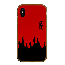 Чехол iPhone XS Max матовый NBA огонь спорт текстура