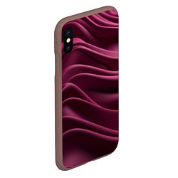 Чехол iPhone XS Max матовый Шелк бургунди, цвет: 3D-коричневый — фото 2