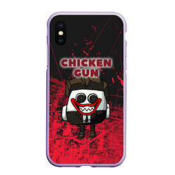 Чехол iPhone XS Max матовый Chicken gun clown, цвет: 3D-светло-сиреневый