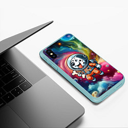 Чехол iPhone XS Max матовый Funny dalmatian puppy - ai art, цвет: 3D-мятный — фото 2