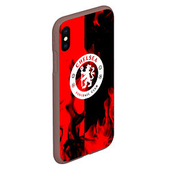 Чехол iPhone XS Max матовый Chelsea fire storm текстура, цвет: 3D-коричневый — фото 2