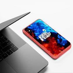 Чехол iPhone XS Max матовый Pink floyd битва огней, цвет: 3D-красный — фото 2