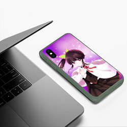 Чехол iPhone XS Max матовый Канао Цуюри из Клинка рассекающего демонов, цвет: 3D-темно-зеленый — фото 2