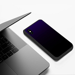 Чехол iPhone XS Max матовый Фиолетово-чёрный тёмный градиент, цвет: 3D-черный — фото 2